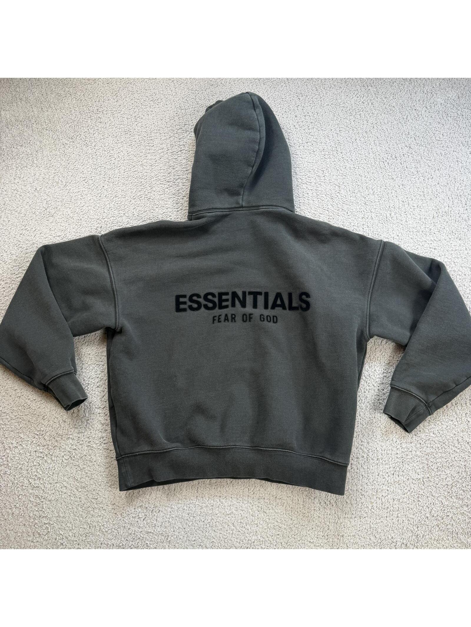 Fear Of God Essentials Cropped Hoodie Women Xs Black Boxy Minimal Streetwear
